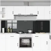 vidaXL Küchenrückwand 2 stk. Schwarz 120 x 60 cm Gehärtetes Glas