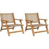 vidaXL gartenmöbel 2 pcs Beige 67 x 78 x 73 cm Massivholz Akazie