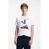 HUGO T-Shirt "Dirunn" Reine Baumwolle, Rundhalsausschnitt, Regular Fit