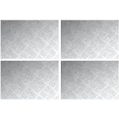 vidaXL Treppe Tritt Rechtwinklig 4 pcs Silber 60 x 40 cm Aluminium