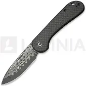 CIVIVI Elementum Slip Joint Damascus, Twill Carbon Fiber