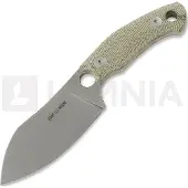 GiantMouse GMF1-XL Green Canvas Micarta, Stonewashed N690, Burgundy Leather Sheath, feststehendes Messer