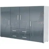 Vladon HIGHBOARD Nora Front in Grau Hochglanz
