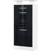 Vladon SCHUHSCHRANK Loret Front in Schwarz Hochglanz