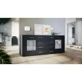 Vladon SIDEBOARD Noah Schwarz Hochglanz