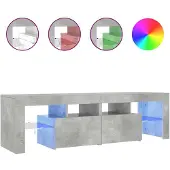 vidaXL TV-Schrank mit LED-Beleuchtung Betongrau 140x36,5x40 cm
