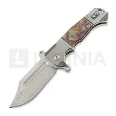 Andre de Villiers Badlands 2 Damascus Taschenmesser, Raffir