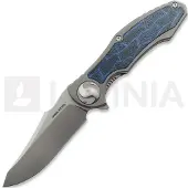 RealSteel Exorcist Taschenmesser, Blue Damascus G-10
