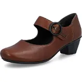Rieker Damen Riemchenpumps mit edler Schnalle und Klettverschluss 41756, Größe:37 EU, Farbe:Braun