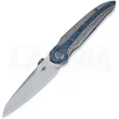 Bestech Prydwen - Beadblast + Satin - Blue Marble CF Taschenmesser