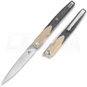 Bestechman Lanza - Satin + Stonewash - G10 Taschenmesser, khaki, schwarz