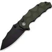 CIVIVI Natterjack Taschenmesser, Milled OD Green G10, Black Stonewash