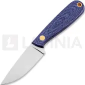 Brisa Necker 70 Halsmesser, Flat, blue jeans micarta, leather