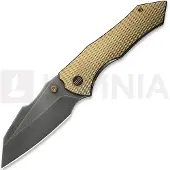 We Knife High-Fin XL Diamond Pattern Golden Ti, Polished