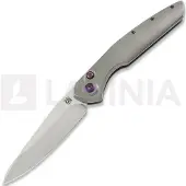 Olamic cutlery Aura Auto Taschenmesser, Zirblast Titanium with Timascus Clip