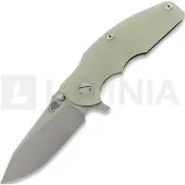Hinderer Jurassic Magnacut Slicer Flat Grind Taschenmesser, Stonewash, Translucent Green