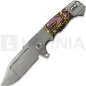 Andre de Villiers Savage Blasted Taschenmesser, Purple Kirinite