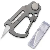 CIVIVI Polymorph Titanium Carabiner Keychain Multi-Tool, grau