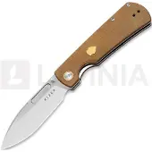 Kizer Cutlery Retro Taschenmesser, Brown Micarta & Brass Inlay, Satin