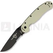 Ontario RAT-1 Taschenmesser, desert tan/schwarz, Wellenschliff