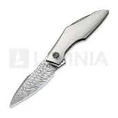 We Knife Krait Snake Damasteel Taschenmesser, Gray Titanium