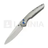 Olamic cutlery Aura Auto Taschenmesser, Orange Peel Titanium with Fedokume Clip
