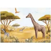 WALLARENA Fototapete Kinderzimmer Tiere in Beige | Gr.: 150 x 105 cm