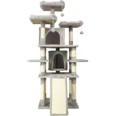 Trekker Kratzbaum Turm 60x51x170 cm mit 7 Ebenen und 2 Hütten für mehrere Katzen