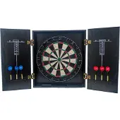 React Dartscheibe Schrank 52,5x55x9 cm mit 18 Zoll Dartboard und 6 Stahldarts