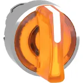Schneider Electric ZB4BK1353 Leuchtwahlschalter, Frontelement, Harmony XB4, Metall, 22mm, orange, für universelle LED, 3 Stellungen, rastend