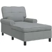 vidaXL Lounge-Liege mit Kissen Hellgrau 91 x 157 x 91 cm Stoff