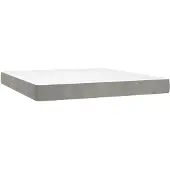 vidaXL Taschenfederkernmatratze Mittel Hellgrau 152x203x20 cm Samt