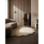 KADIMA DESIGN Wollteppich geometrisch Naturfarben Ø180 cm - WINCH