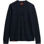 Superdry Vintage Textured Grandad Langarm-t-shirt