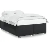 vidaXL Bettgestell ohne Matratze Schwarz 137x190 cm Kunstleder