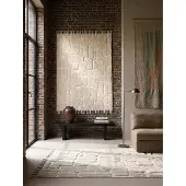 KADIMA DESIGN TEPPICH Hochflor mit Fransen MARA in Creme, geometrisch, 160 x 230 cm