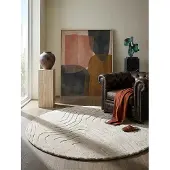 KADIMA DESIGN WOLLTEPPICH LEVEN, abstrakt, Beige, Ø 160 cm