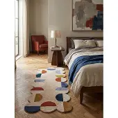 KADIMA DESIGN Läufer geometrisch Rost-Natur 80 x 230 cm - HALLEIN