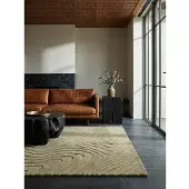 KADIMA DESIGN Wollteppich handgetuftet | Modernes abstraktes Wellenmuster | Strapazierfähig und fußbodenheizungsgeeignet | 200x290cm