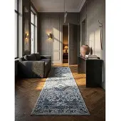 KADIMA DESIGN Teppich mit traditionellem Medallion-Muster, recycelt und pflegeleicht | 60x230cm