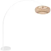 Steinhauer Bogenlampe Sparkled Light, weiß / opal, für Wohn- / Esszimmer, Metall, Mediterran, Stehlampe