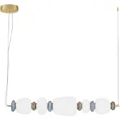 Nova Luce LED Pendelleuchte Palo dimmbar 28W warmweiss 3000K Mehrfarbig Glas Metall 96cm 9009203