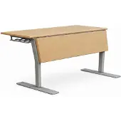 Xl Moebel Gmbh Moderne Schulbank aus Holz mit robustem Metallgestell und Ablage