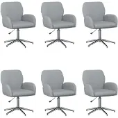 vidaXL Bürostühle 6 Stk. 54 x 58 x 90 cm Hellgrau Stoff