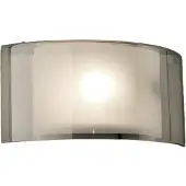 FABAS LUCE Alide 34 cm Wandleuchte mit Metallrahmen und Rauchglas, E27 40W IP20 Fassung - Elegantes und modernes Design für Innenräume