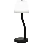 FABAS LUCE Ibla LED-Tischleuchte, 9 W, 750 lm, 3000 K, Touch-Dimmfunktion, Gestell aus Metall und mundgeblasenem Glas, Farbe: Schwarz - Ibla