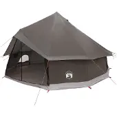 vidaXL Tipi Zelt 8 Personen Braun Grau Polyester und Stahl