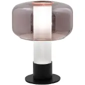 FABAS LUCE Flick Amethyst Tischleuchte, Gestell aus Metall und Borosilikatglas, Touch-Dimmer, E14 15W Fassung, IP20 - Flick