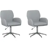 vidaXL Bürostühle 2 Stk. 54 x 58 x 90 cm Hellgrau Stoff
