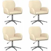 vidaXL Bürostühle 4 Stk. 54 x 58 x 90 cm Creme Stoff